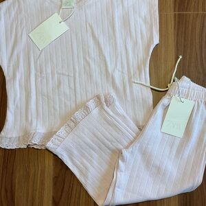NWT Zara 5Y Swiss Embroidered Light Pink Set